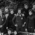 19820606-junij-Izpit-za-instr. Od leve: inštruktor Jankovič SPZ, tečajniki NN, MatuLMiha, inštruktor BorutBucarSPZ, tečajniki BorisVuga, KutinZvone, TomoVrhovec, sedita JožeHanc in .JanezBregar